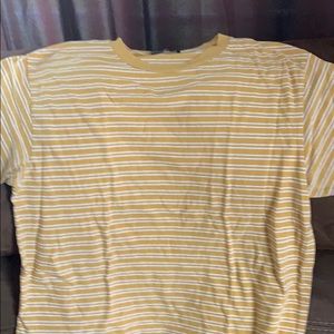 mustard w/white stripes aleena top from brandy